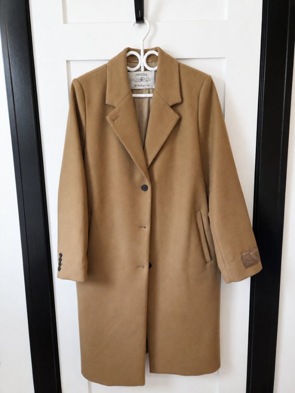 Aritzia The Exchange Coat Luxe Wool Cashmere Camel Tan Large
